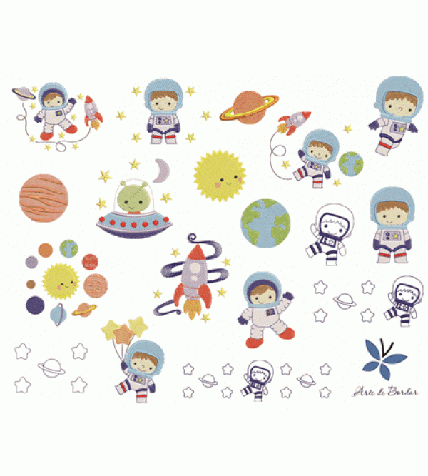 Matrizes de Bordado Coleção Astronauta 004