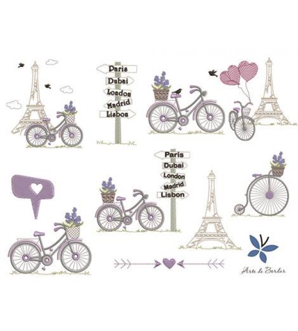 Matrizes de Bordado Coleção Bicicletas 007