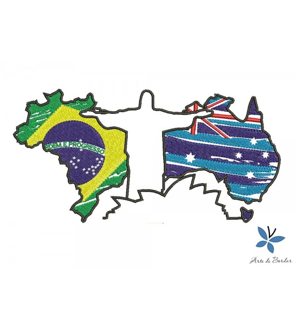 Matriz de Bordado Brasil e Austrália 001