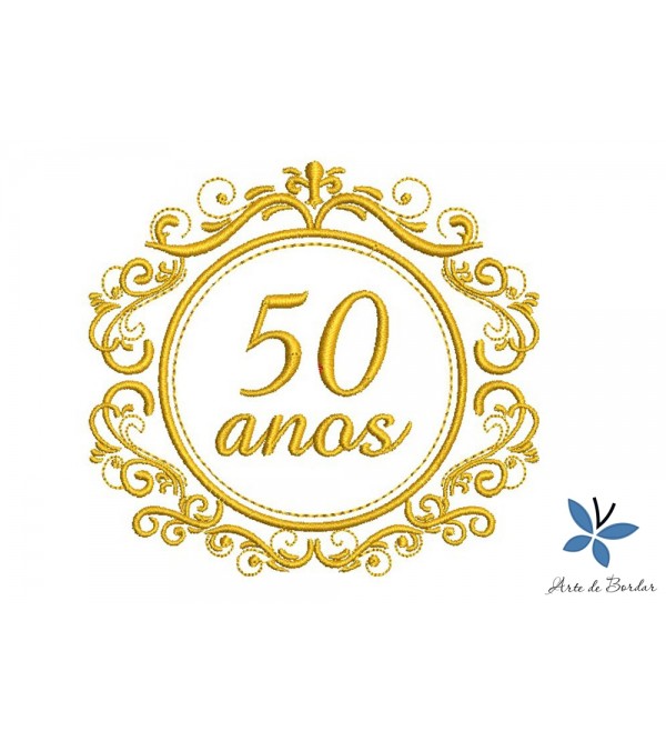 Matriz de Bordado Bodas de Ouro 003