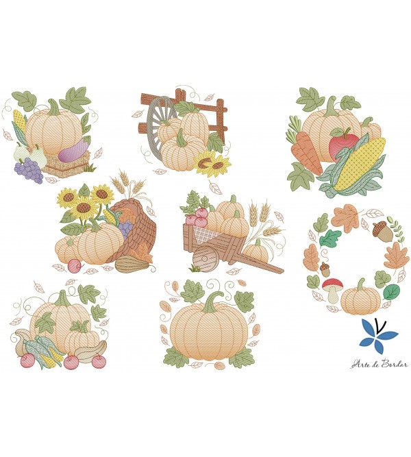 Matrizes de Bordado Coleção Abóboras 001