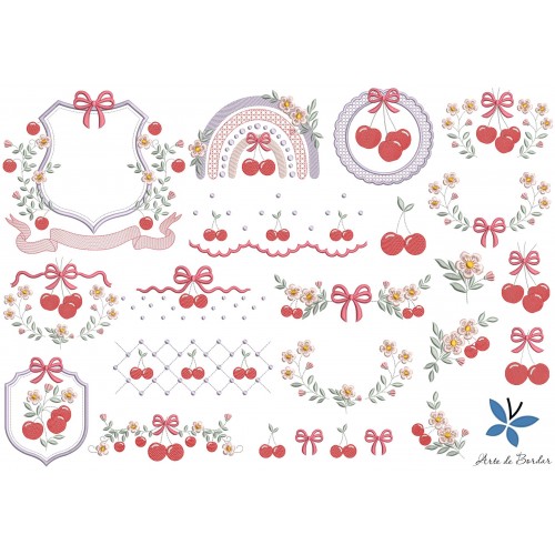 Matrizes de Bordado Coleção de cerejas 003