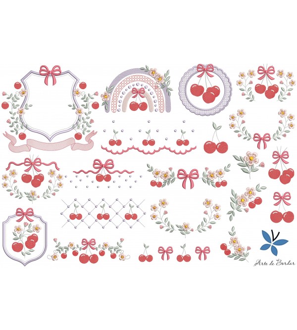 Matrizes de Bordado Coleção de cerejas 003