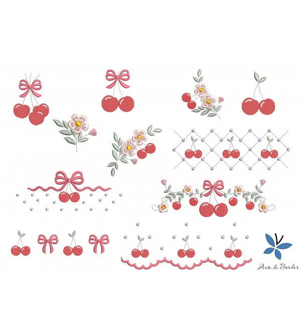 Matrizes de Bordado Coleção de cerejas 003