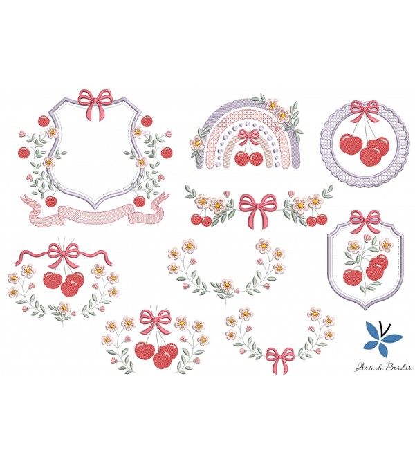 Matrizes de Bordado Coleção de cerejas 003