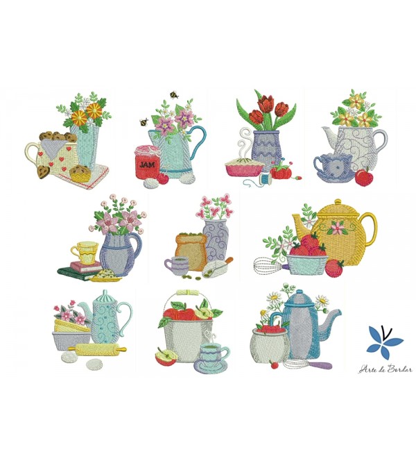 Teapot with flowers 003