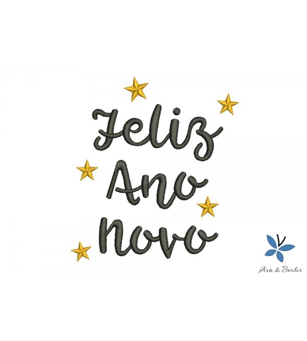 Matriz de Bordado Feliz Ano Novo 004