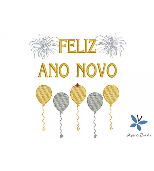 Matriz de Bordado Feliz Ano Novo 001