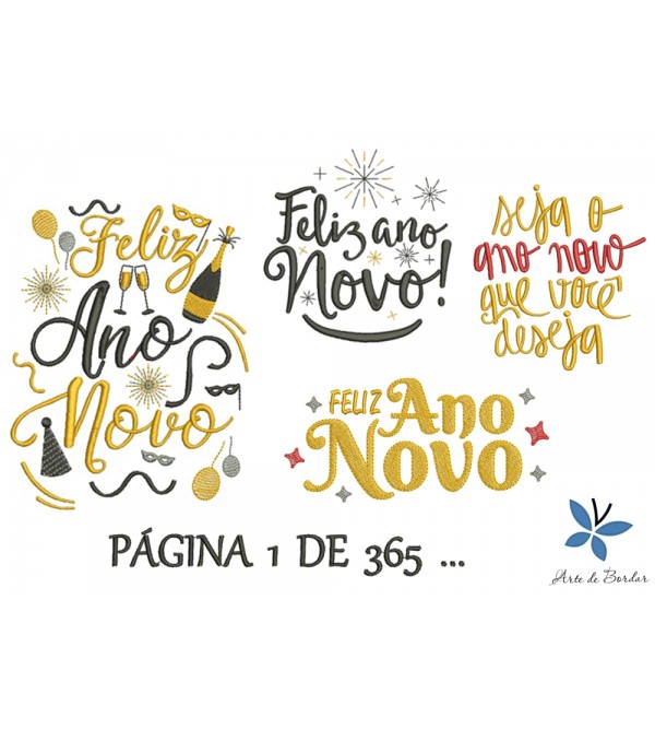 Matrizes de Bordado Coleção Ano Novo 001