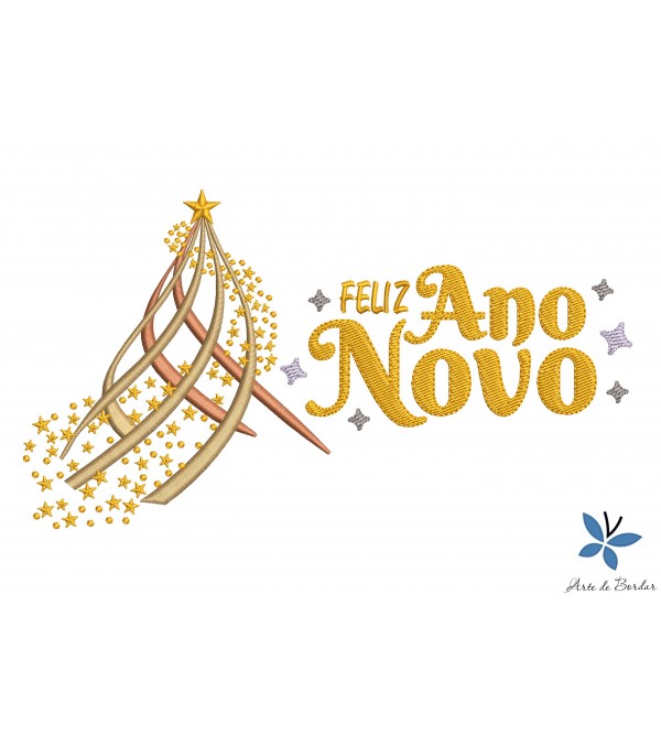 Matriz de Bordado Feliz Ano Novo 005