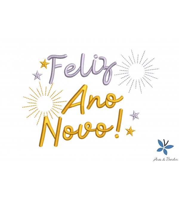 Matriz de Bordado Feliz Ano Novo 006
