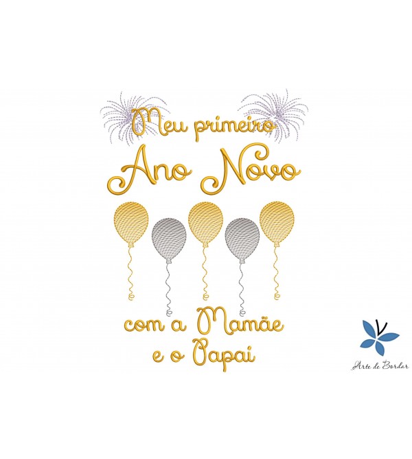 Matriz de Bordado Meu Primeiro Ano Novo 012