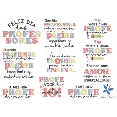 Matrizes de Bordado Coleção Dia dos Professores ...