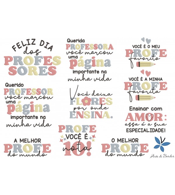 Matrizes de Bordado Coleção Dia dos Professores ...