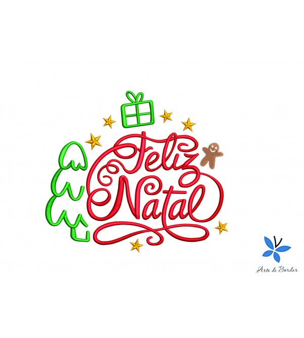 Matriz de Bordado Feliz Natal 004