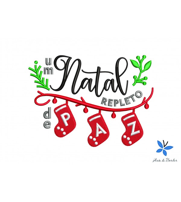 Matriz de Bordado Feliz Natal 017