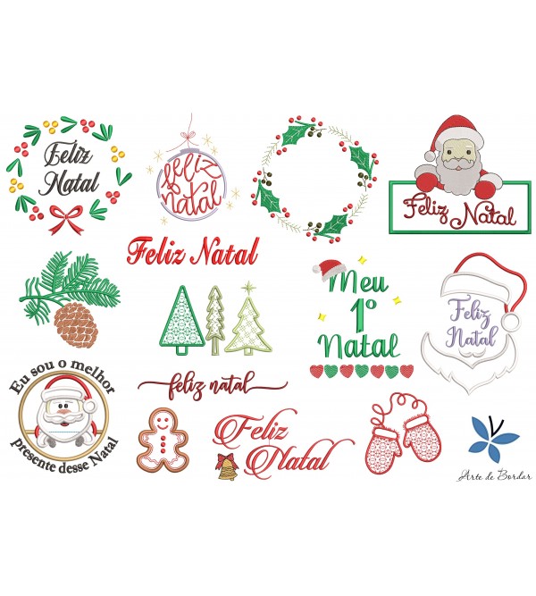 Matrizes de Bordado Pacote de Natal 001