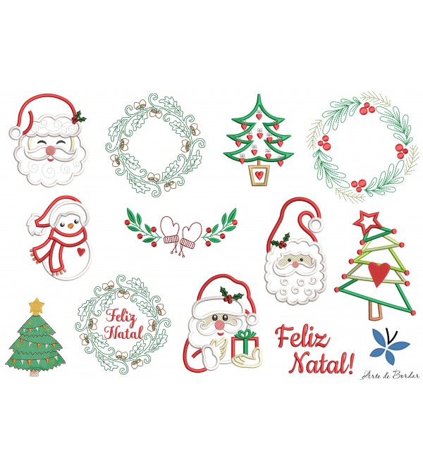 Matrizes de Bordado Pacote de Natal 001