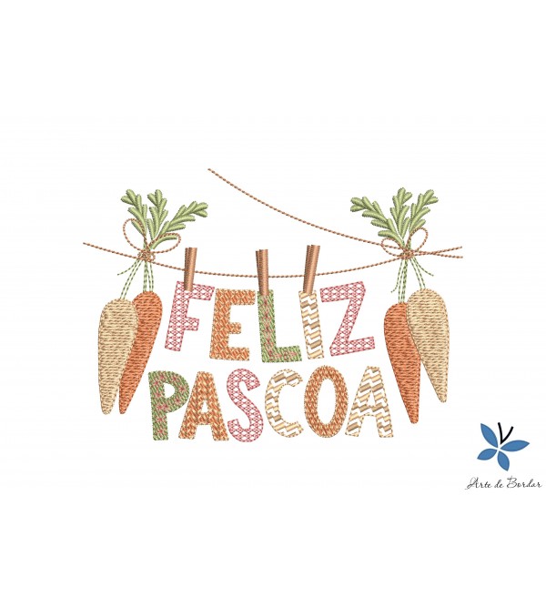 Matriz de Bordado Feliz Páscoa 004
