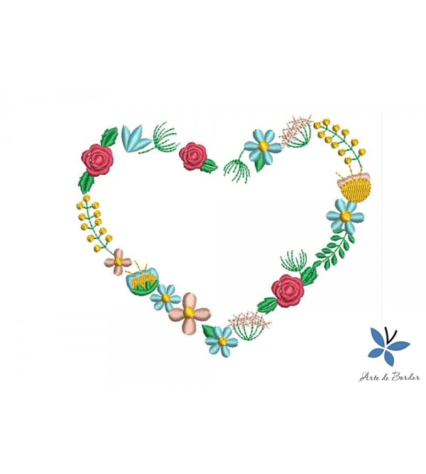 Heart with Flowers 006