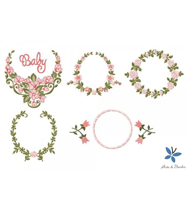 Matrizes de Bordado Coleção de Flores 048