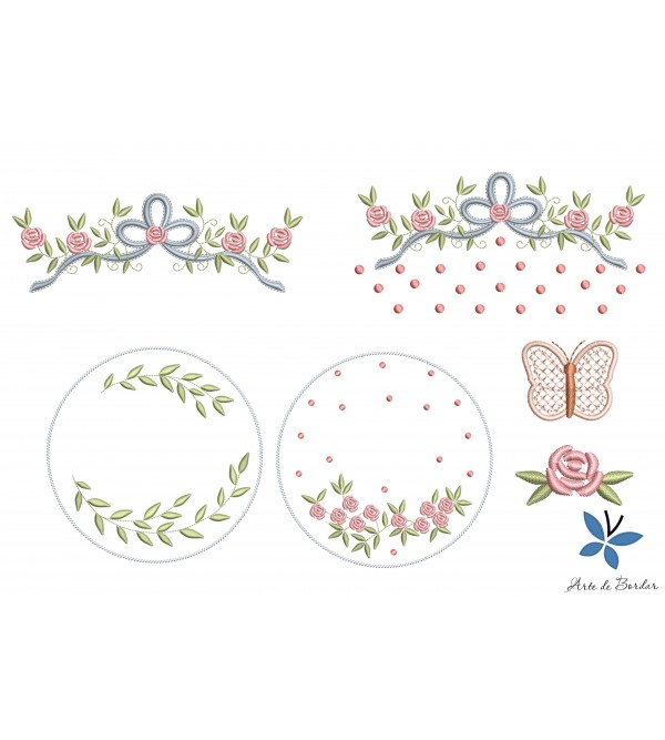Matrizes de Bordado Coleção de Flores 051