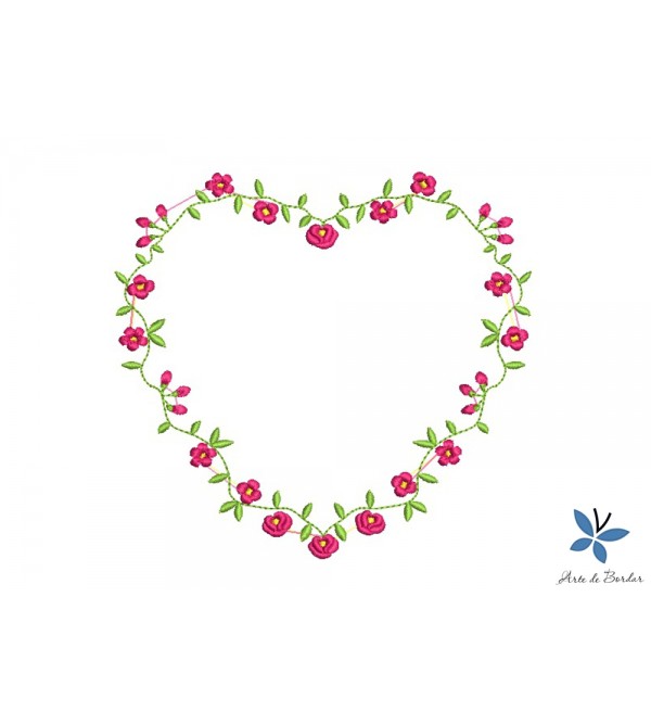 Heart with Flowers 002