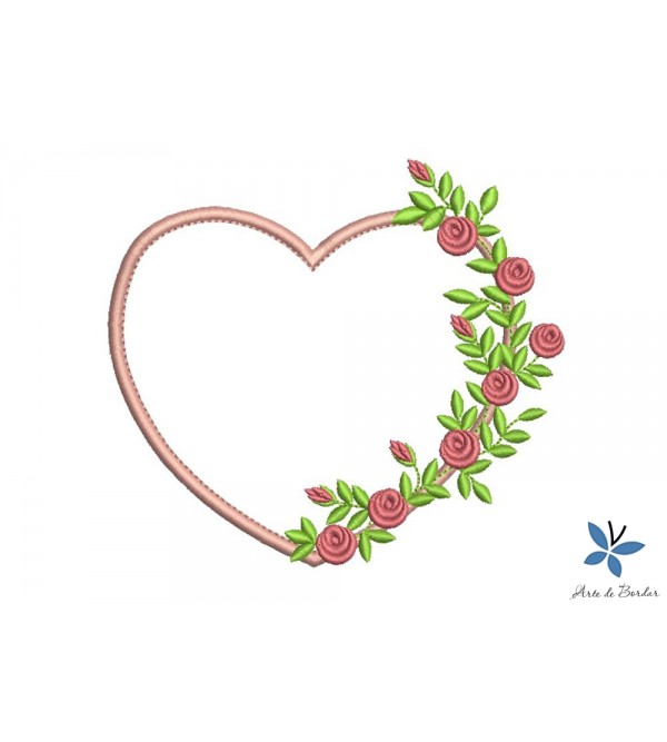 Heart with Flowers 003