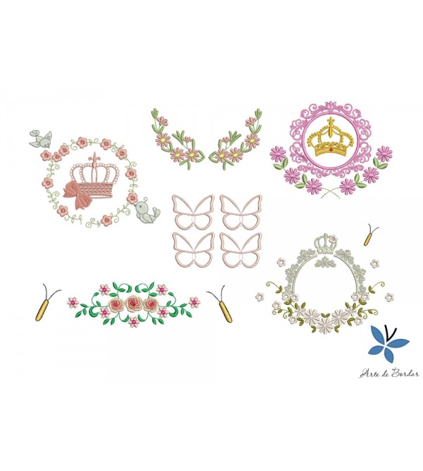 Matrizes de Bordado Coleção de Flores 018