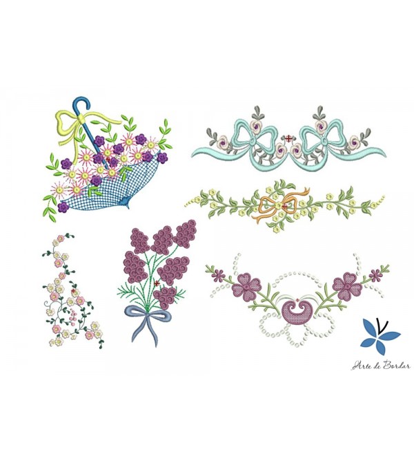 Matrizes de Bordado Coleção de Flores 020