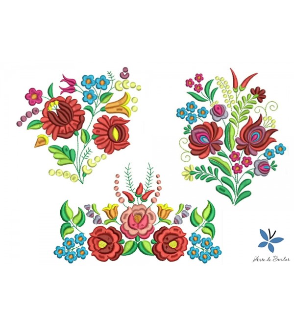 Matrizes de Bordado Coleção de Flores 041