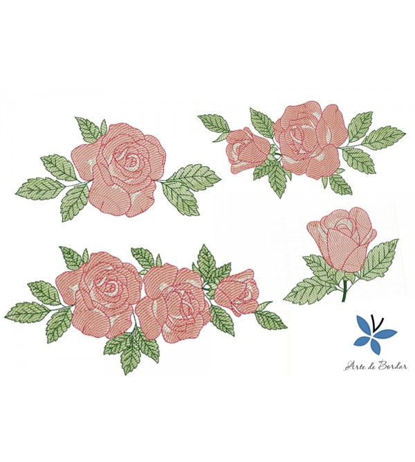 Matrizes de Bordado Coleção de Rosas 010