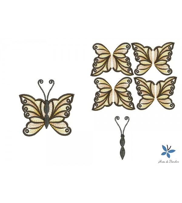 Matriz de Bordado Borboleta 3D 004