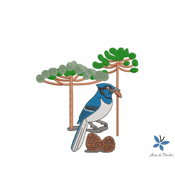 Matriz de Bordado Arara Azul 001