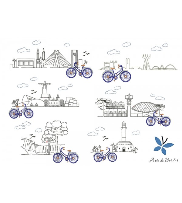Matrizes de Bordado Coleção Bicicletas 006