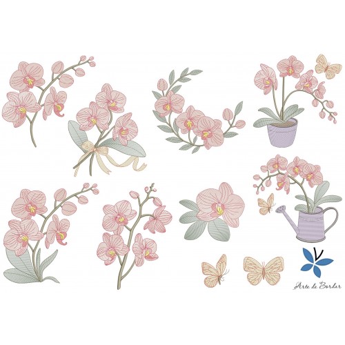 Matrizes de Bordado Coleção Orquídeas 001