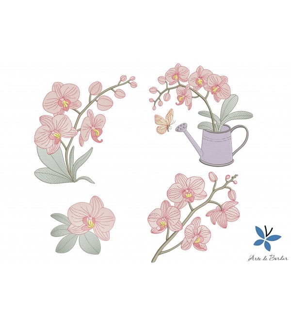 Matrizes de Bordado Coleção Orquídeas 001