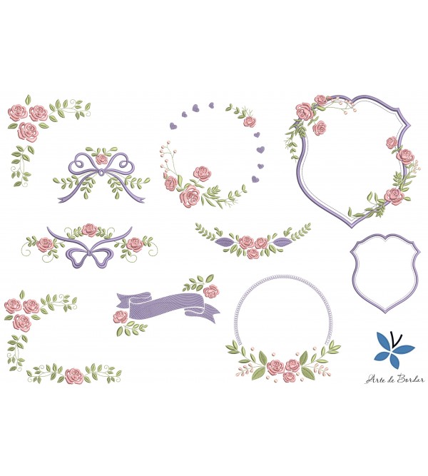 Matrizes de Bordado Coleção de Flores 054