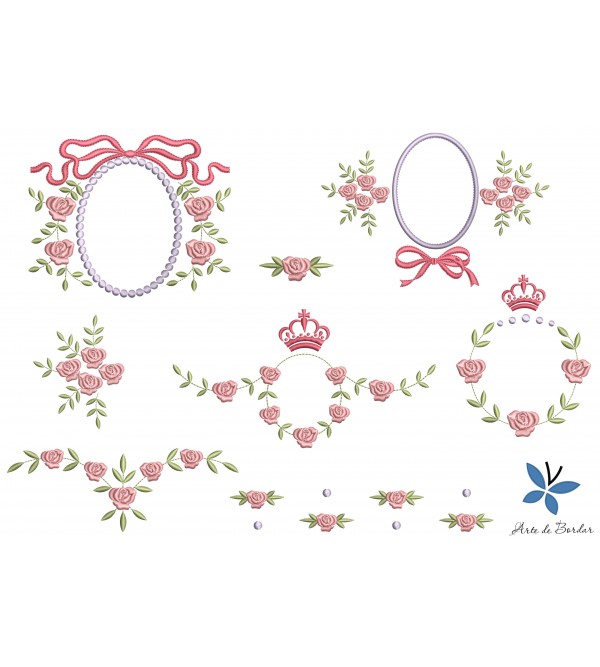 Matrizes de Bordado Coleção de Flores 055