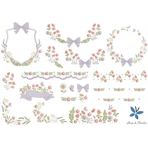 Matrizes de Bordado Coleção de Flores 004