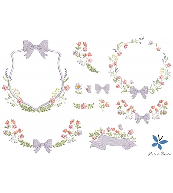 Matrizes de Bordado Coleção de Flores 004