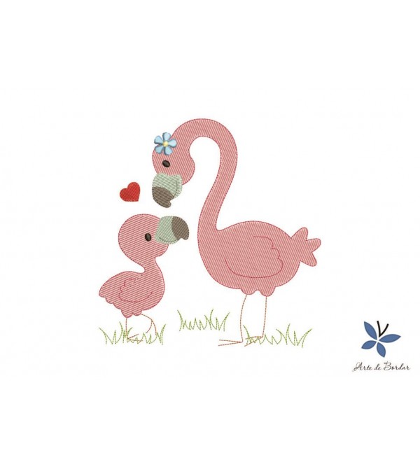 Matriz de Bordado Flamingos 005