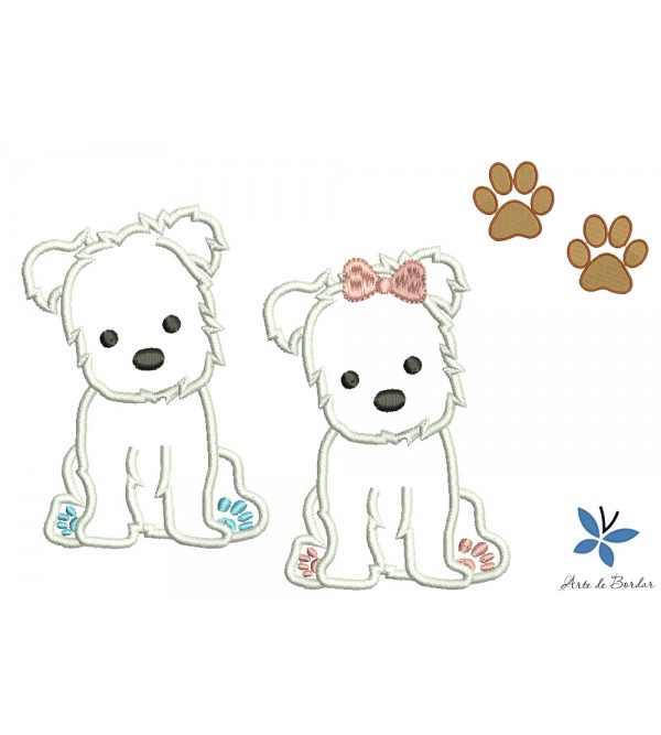 Matrizes de Bordado Cachorrinhos Poodle 001