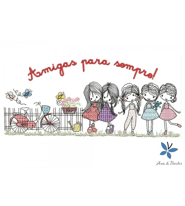 Matriz de Bordado Amigas Para Sempre 002