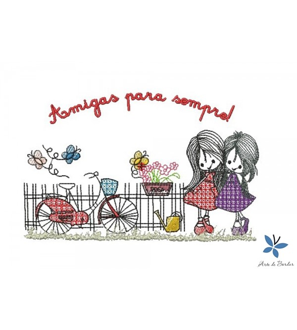 Matriz de Bordado Amigas Para Sempre 001