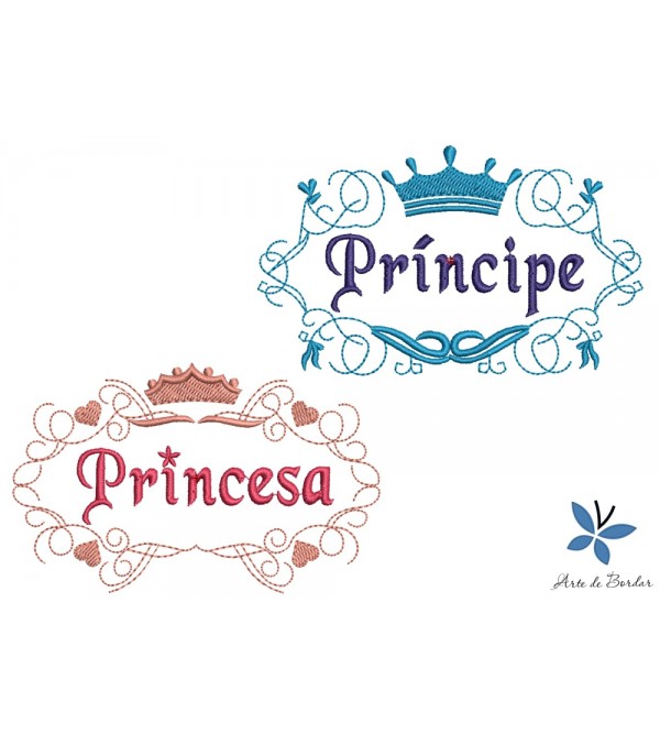 Matrizes de Bordado Princesa e Príncipe 001