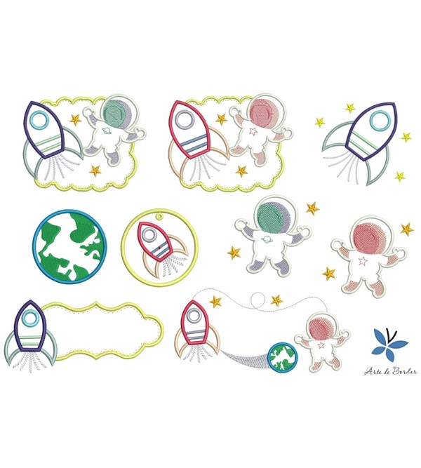 Matrizes de Bordado Coleção Astronauta 003