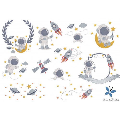 Matrizes de Bordado Coleção Astronauta 005