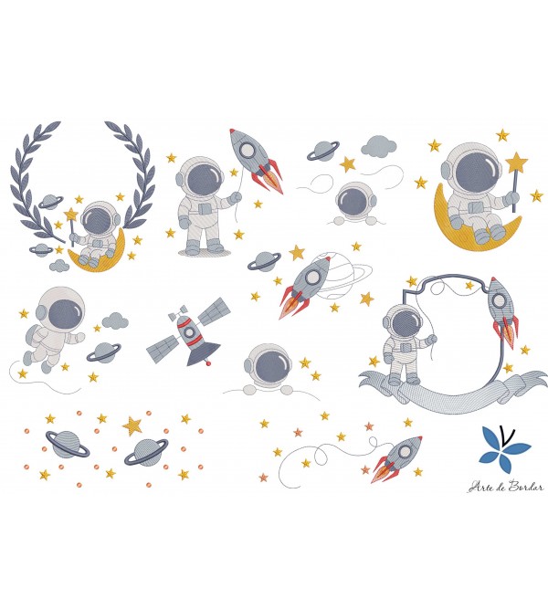 Matrizes de Bordado Coleção Astronauta 005