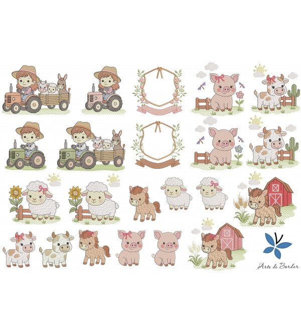 Matrizes de Bordado Coleção Fazendinha 007
